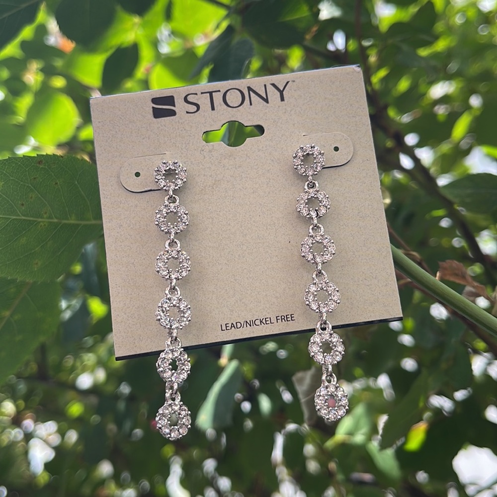 Rhniestone Circle Dangle Earrings